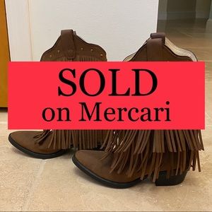 SOLDonMERCARI Old West girls fringe cowboy boots s